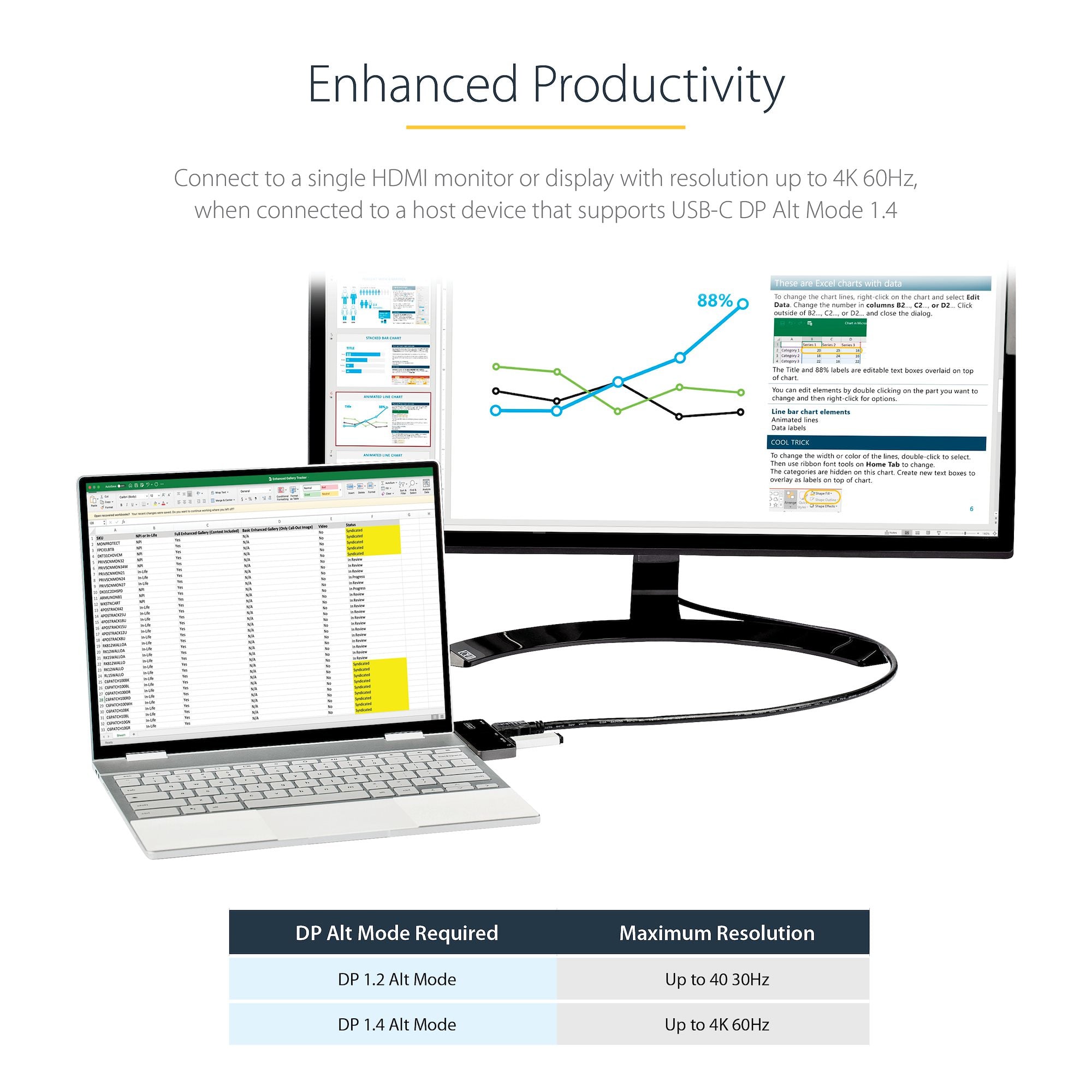 StarTech.com DKT30ICHPD station d'accueil Avec fil USB 3.2 Gen 1 (3.1 Gen 1) Type-C Noir, Argent - Image 10
