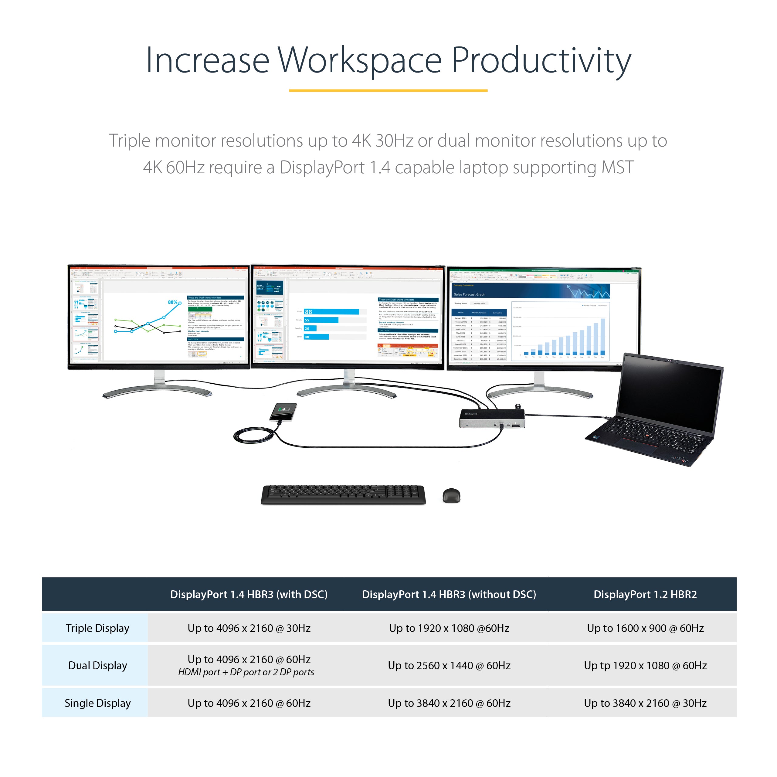 StarTech.com DK31C2DHSPD station d'accueil Avec fil USB 3.2 Gen 2 (3.1 Gen 2) Type-C Noir, Gris - Image 10