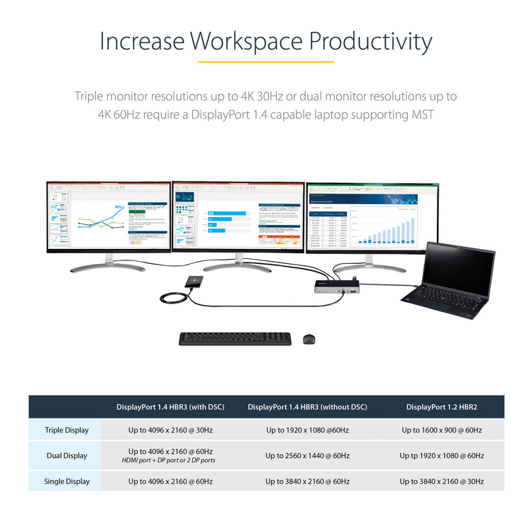 StarTech.com DK31C2DHSPD station d'accueil Avec fil USB 3.2 Gen 2 (3.1 Gen 2) Type-C Noir, Gris - Image 10