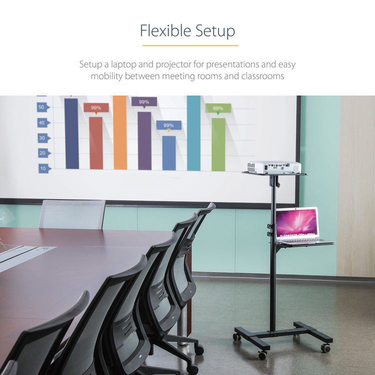 StarTech.com ADJPROJCART chariot et support multimédia Noir - Image 15