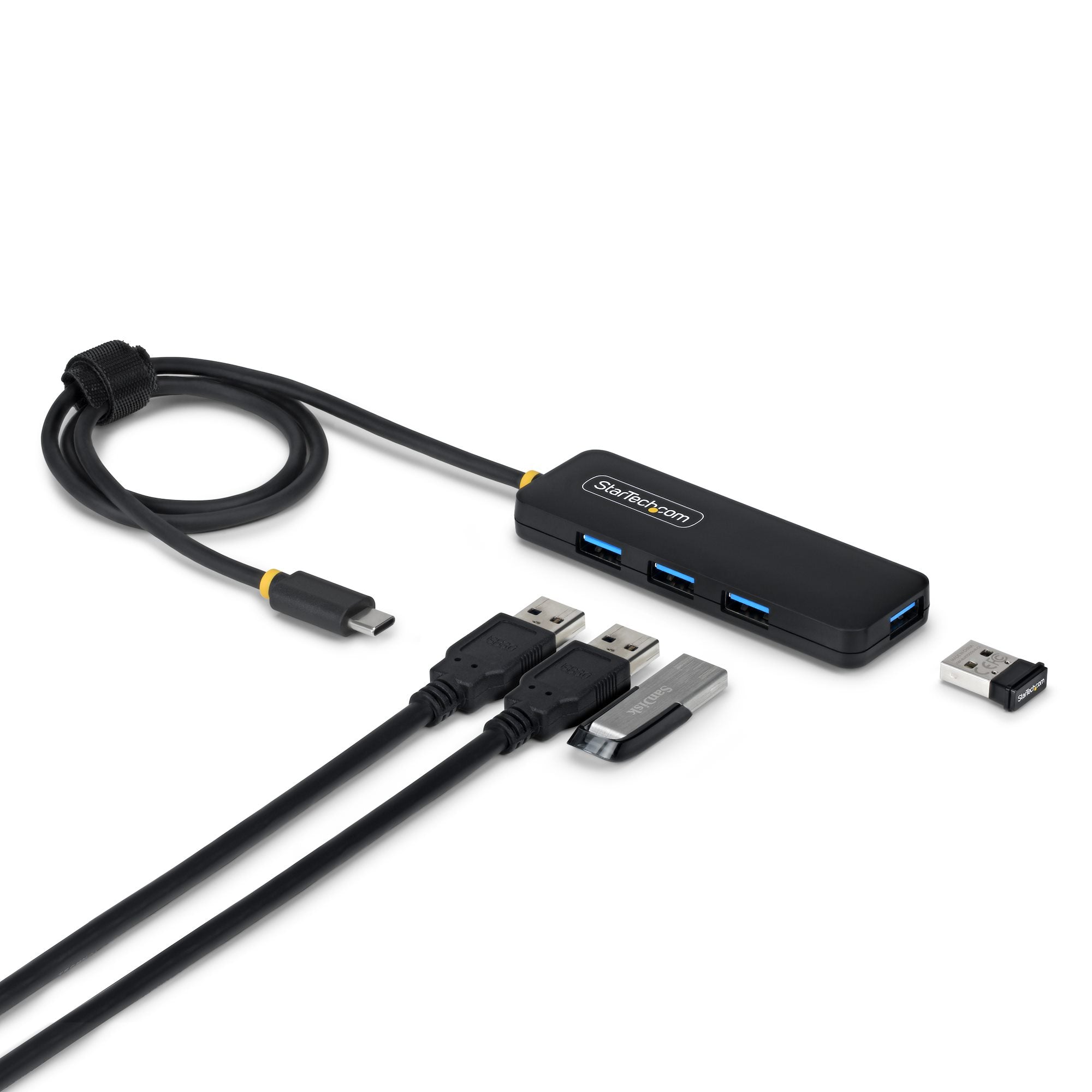 StarTech.com H5C4A-USB-HUB-2 hub & concentrateur USB 3.2 Gen 1 (3.1 Gen 1) Type-C 5000 Mbit/s Noir - Image 1