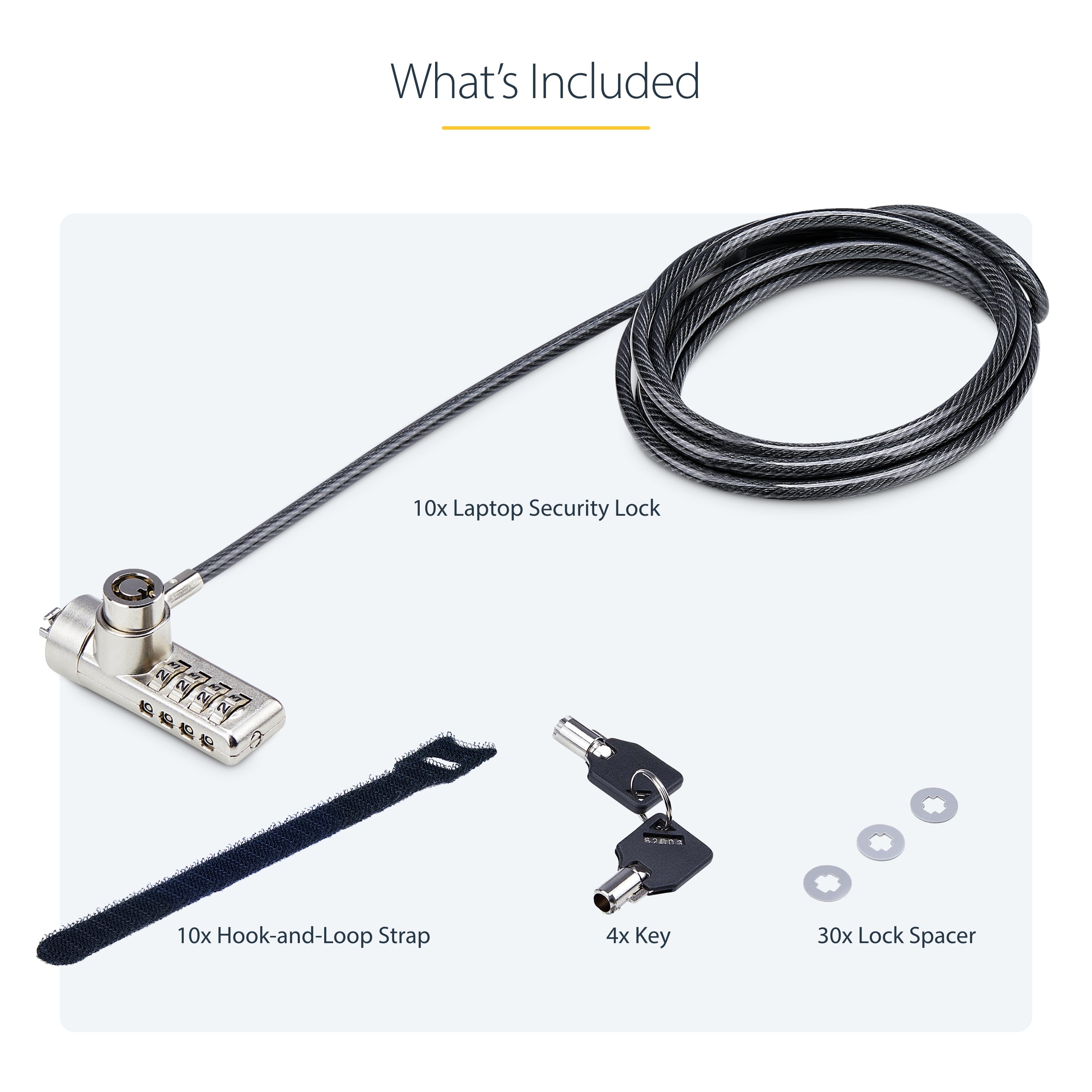 StarTech.com DUALKA10-LAPTOP-LOCK câble antivol Noir, Acier - Image 16