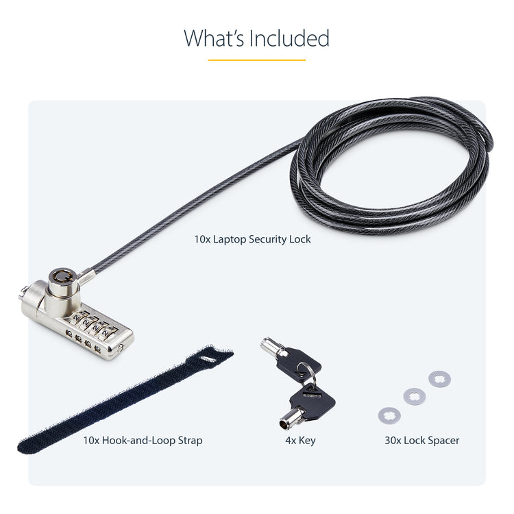 StarTech.com DUALKA10-LAPTOP-LOCK câble antivol Noir, Acier - Image 16