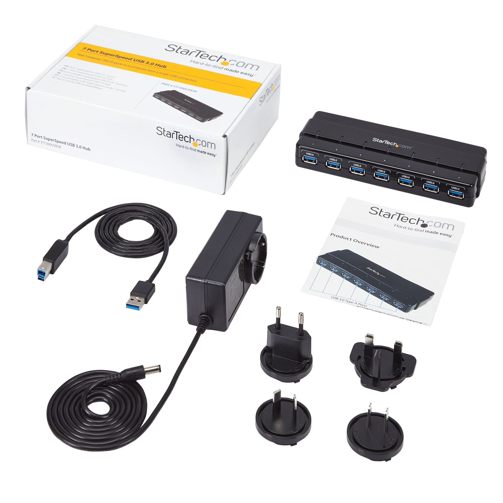 StarTech.com ST7300USB3B hub & concentrateur USB 3.2 Gen 1 (3.1 Gen 1) Type-B 5000 Mbit/s Noir - Image 7