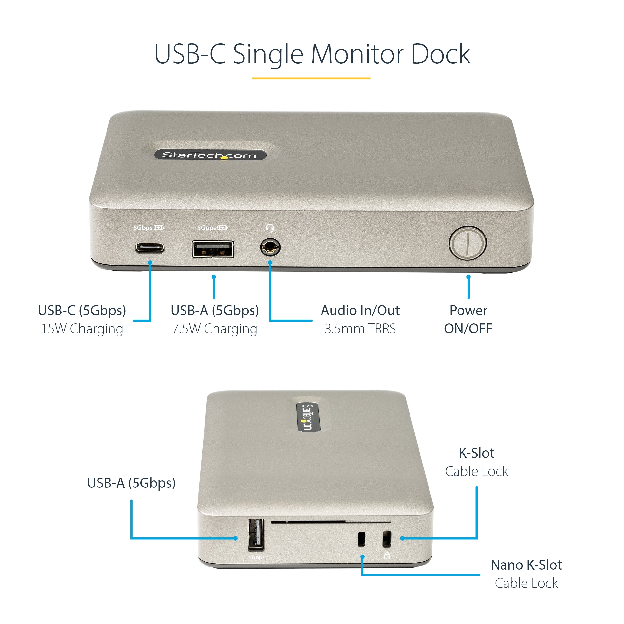 StarTech.com DKM30CHDPD station d'accueil Avec fil USB 3.2 Gen 1 (3.1 Gen 1) Type-C Gris - Image 12