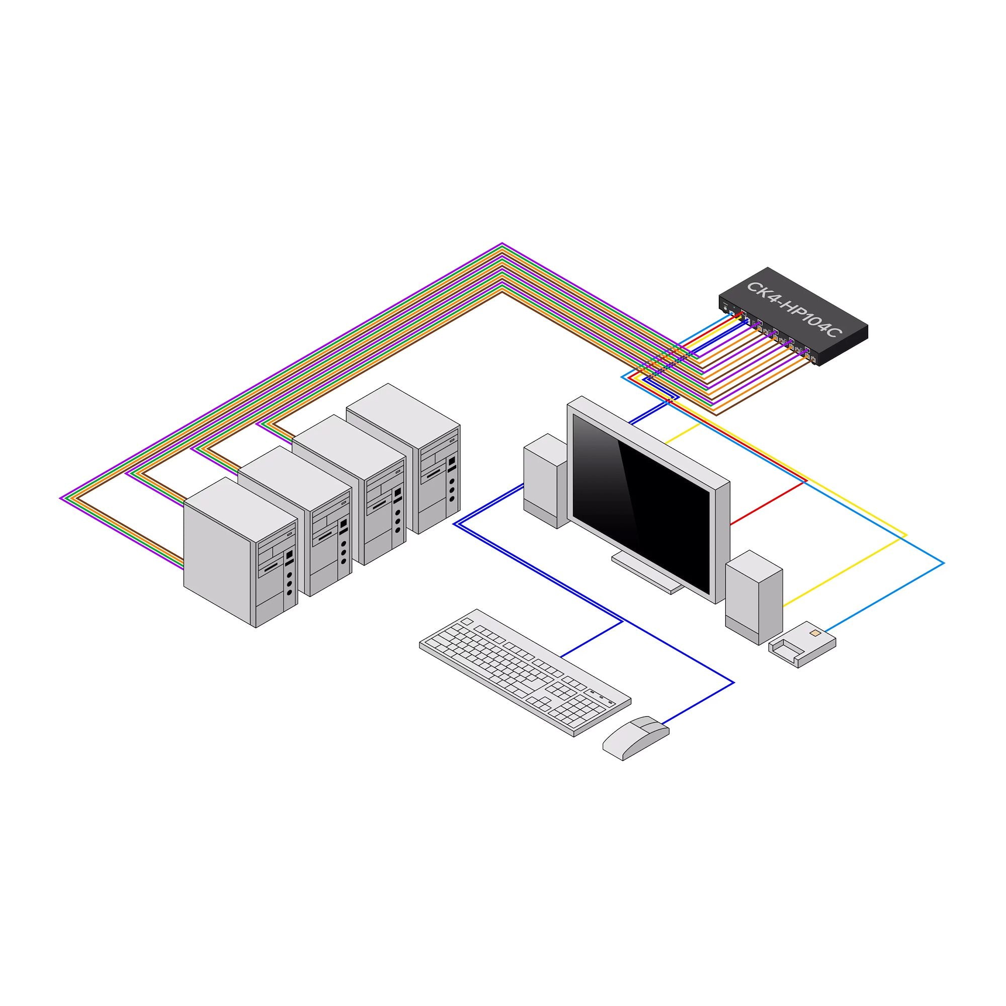 StarTech.com CK4-HP104C commutateur écran, clavier et souris Noir - Image 3