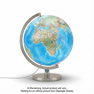 Globe de Bureau Illuminé National Geographic Bartlett, Océan Bleu, Diamètre 12"/30 cm (Anglais)