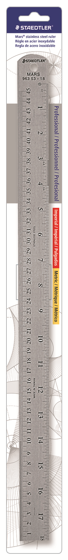 96353-18BK04 STAEDTLER-Mars Limitée Règle en acier avec dos en liège .18