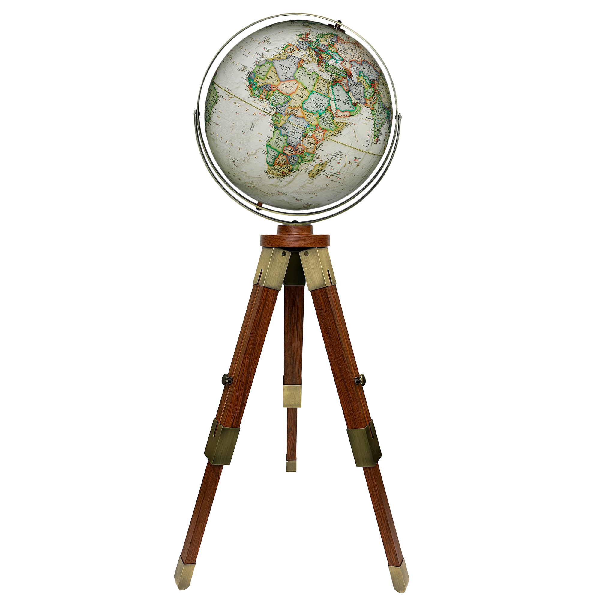 National Geographic Globe Eaton III 16"/40,5 cm de diamètre, aux océans couleur parchemin antique, avec support métallique (Anglais)