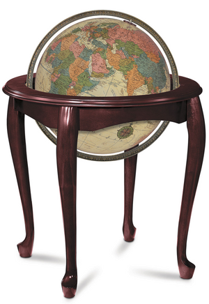 Queen Anne, Globe Terrestre Antique Illuminé des Fonds Marins – Diamètre 16 po/40,5 cm (Anglais)