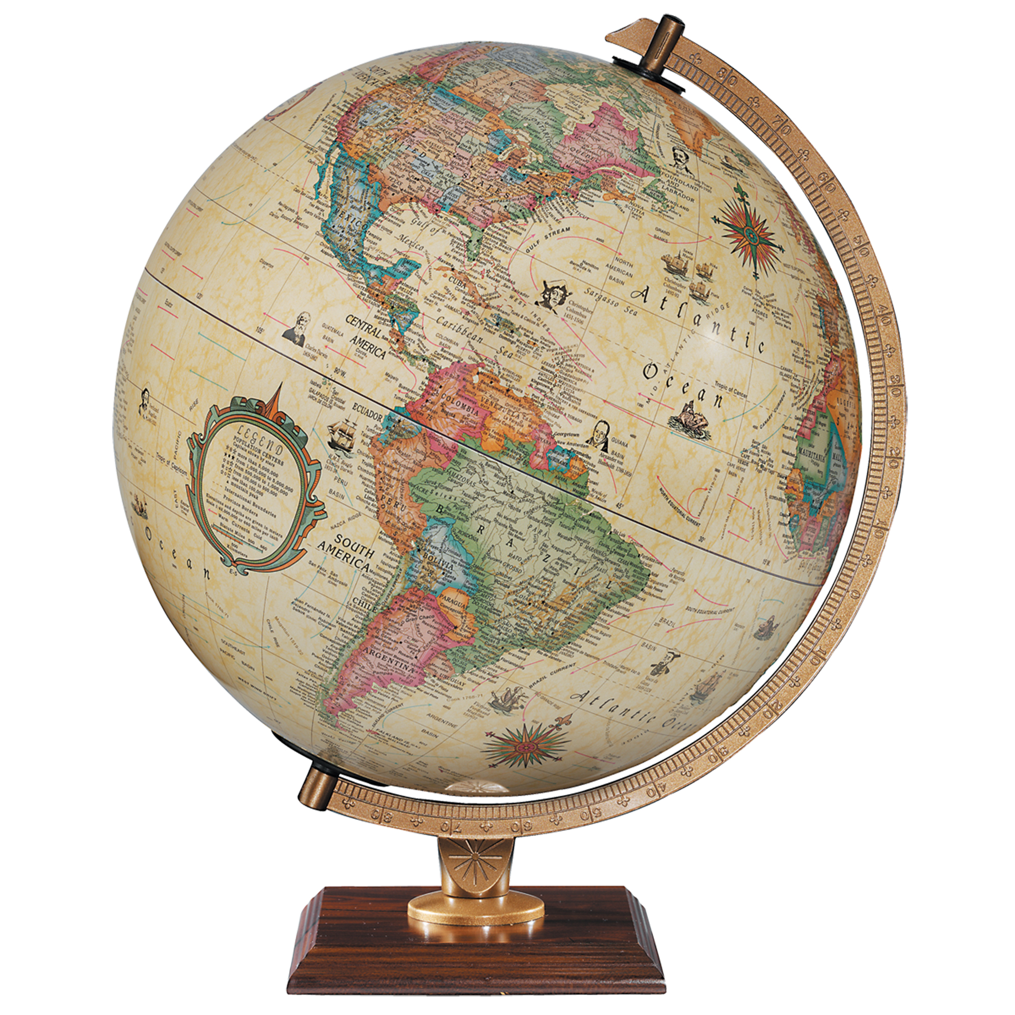 Carlyle, Globe terrestre de bureau lumineux Océan Ancien, Diamètre 12 po/30 cm (Français)
