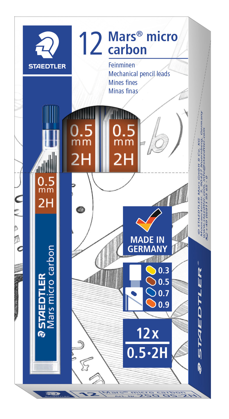 250-05-2H STAEDTLER-Mars Limitée MARS M. 0,5mm 2H 12 TUBES O