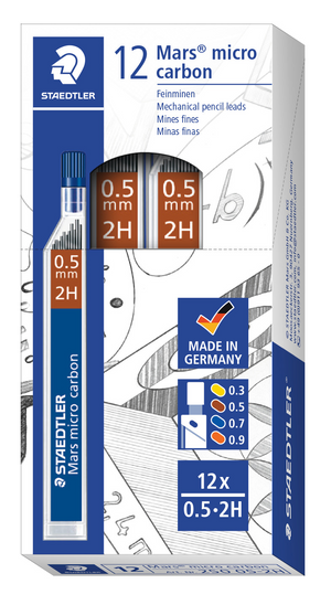 250-05-2H STAEDTLER-Mars Limitée MARS M. 0,5mm 2H 12 TUBES O