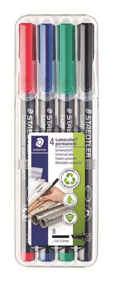 Stylo universel Lumocolor permanent B, 4 pièces