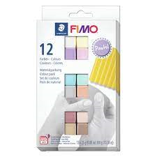 Kit Pâte à Modeler Fimo Soft Couleurs Pastel - Lot de 12 Couleurs