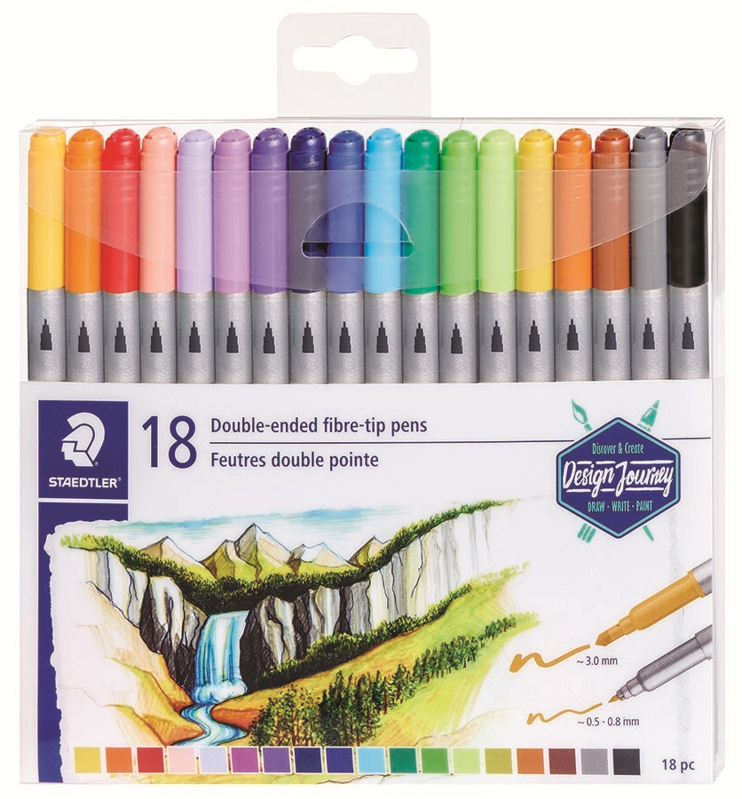 Feutres bipointes 18 pièces (VE6)