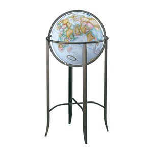 Globe terrestre Trafalgar, diamètre 16 po / 40,5 cm, fond océanique bleu (anglais)