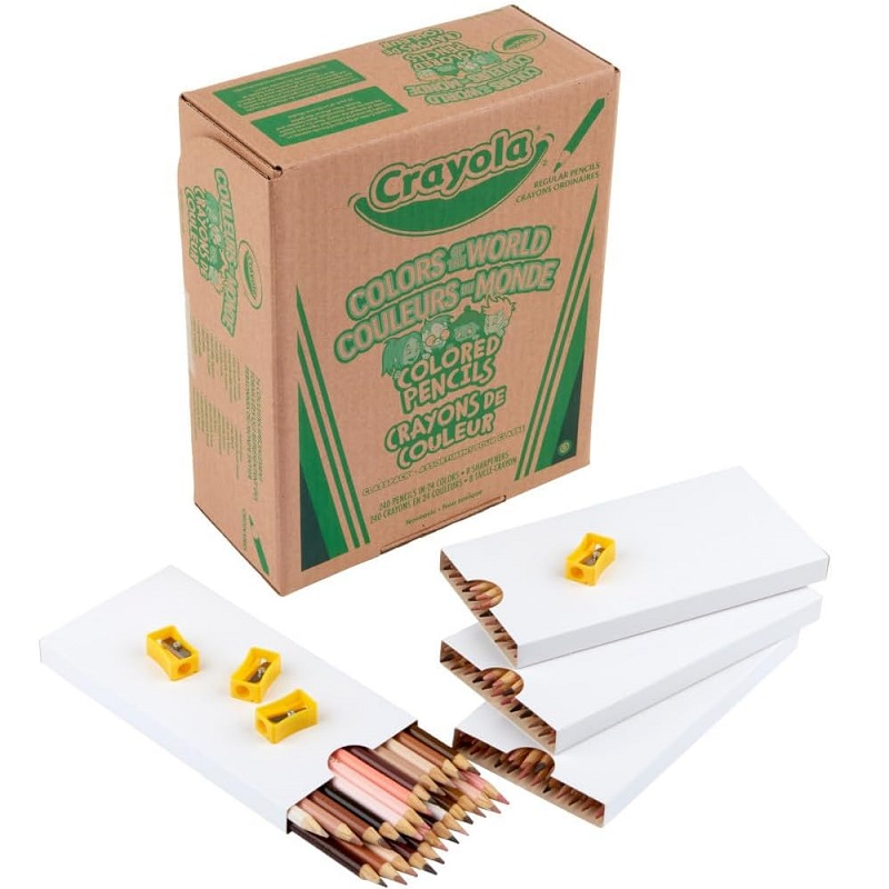 CRAYONS DE COULEUR - COULEURS DU MONDE, CRAYOLA CLASSPACK 240/BOÎTE