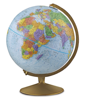 Globe de Bureau Explorer Diamètre 12"/30cm Océan Bleu Avec Support Métallique Et Semi-Méridien (Anglais)