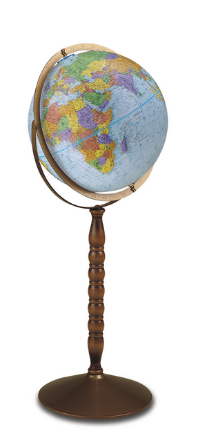 Globe terrestre Replogle Treasury de 12"/30cm de diamètre avec océans bleus, monture en métal et méridien complet (Anglais)