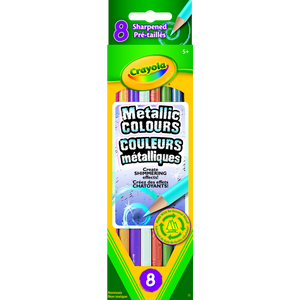 8 Crayons de Couleur Métalliques