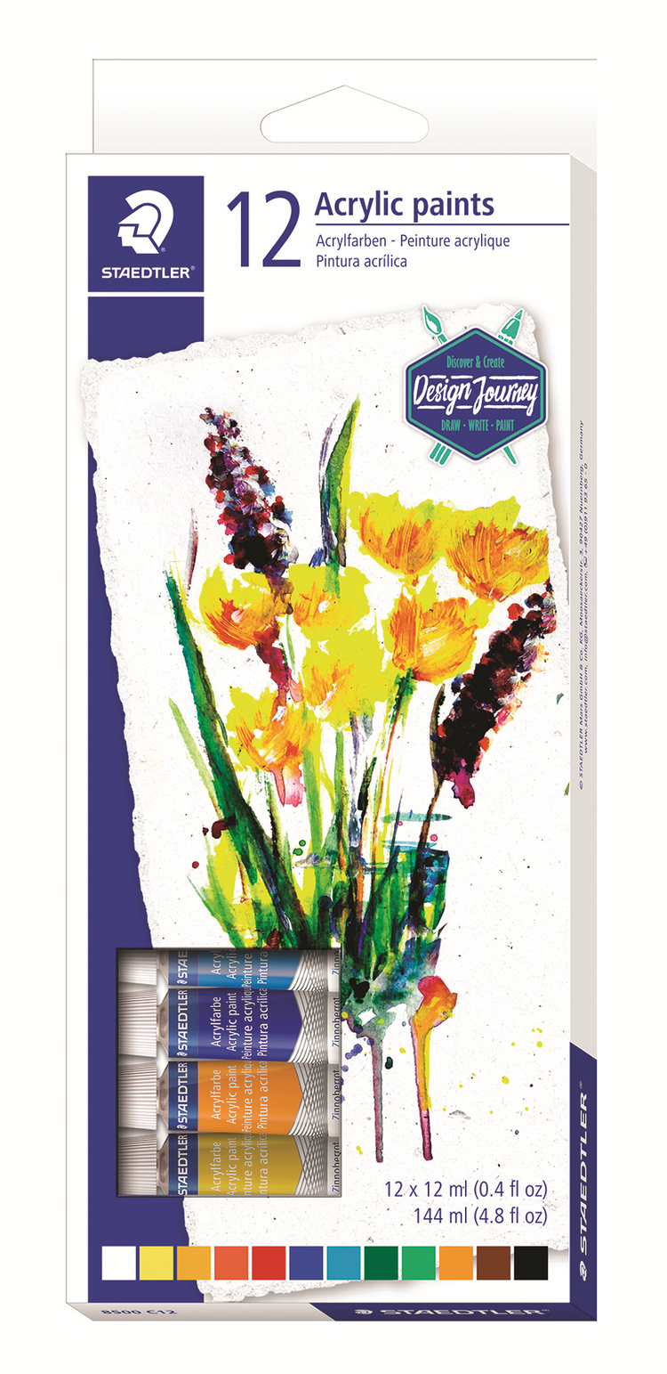 8500-C12-02 STAEDTLER-Mars Limited PEINTURE ACRYLIQUE TUBES 12ml