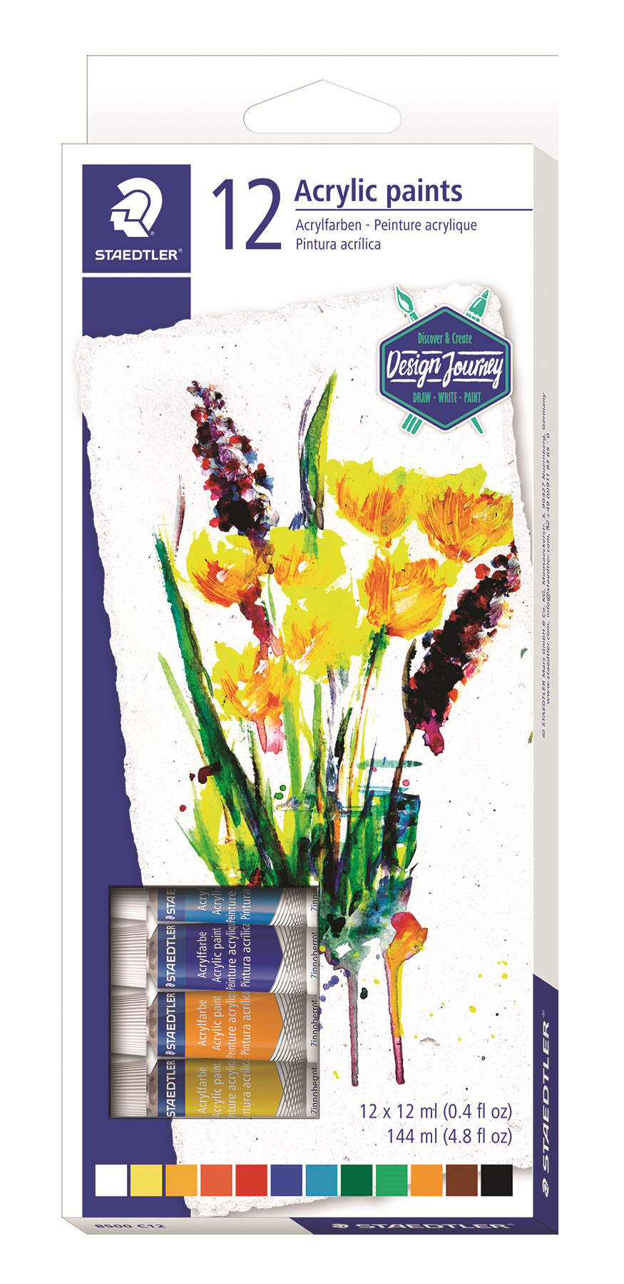 8500-C12-02 STAEDTLER-Mars Limited PEINTURE ACRYLIQUE TUBES 12ml