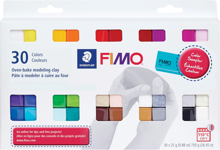 Kit de Pâte à Modeler Fimo Soft - Lot de 30 Couleurs Assorties