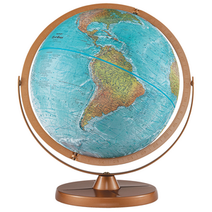 Atlantis Globe de Bureau Océan Bleu, Ø 12"/30cm, avec Monture Métallique et Méridien Complet (Anglais)