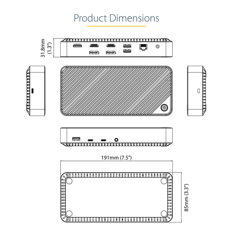 StarTech.com 116N-USBC-DOCK station d'accueil Avec fil USB 3.2 Gen 2 (3.1 Gen 2) Type-C Gris - Image 17