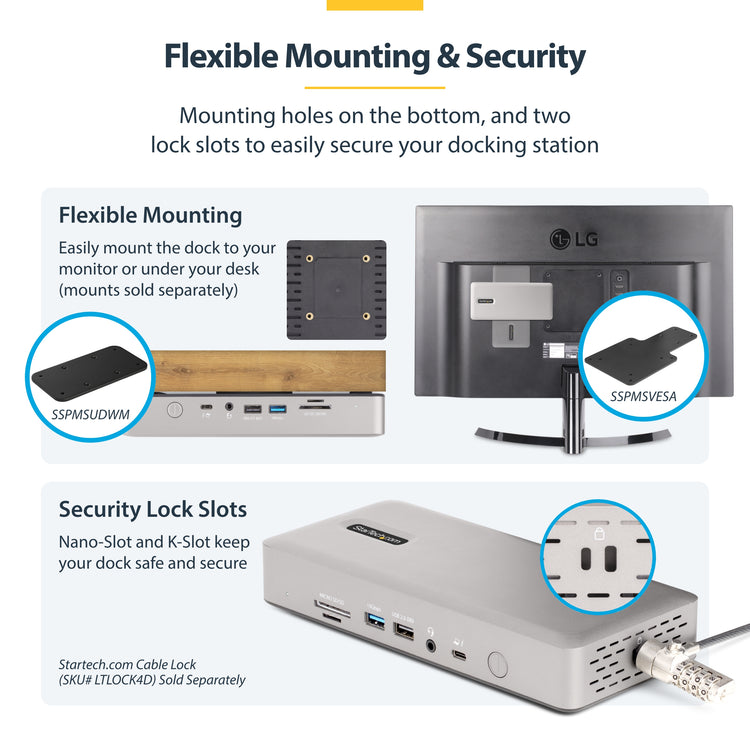 StarTech.com 132N-TB4USB4DOCK station d'accueil Avec fil Thunderbolt 4 Gris - Image 25