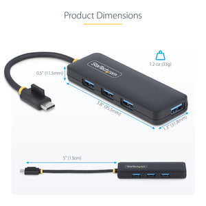 StarTech.com H5C4A-USB-HUB hub & concentrateur USB 3.2 Gen 1 (3.1 Gen 1) Type-C 5000 Mbit/s Noir - Image 16