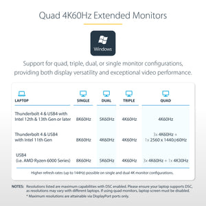 StarTech.com 132N-TB4USB4DOCK station d'accueil Avec fil Thunderbolt 4 Gris - Image 13