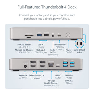 StarTech.com 132N-TB4USB4DOCK station d'accueil Avec fil Thunderbolt 4 Gris - Image 11