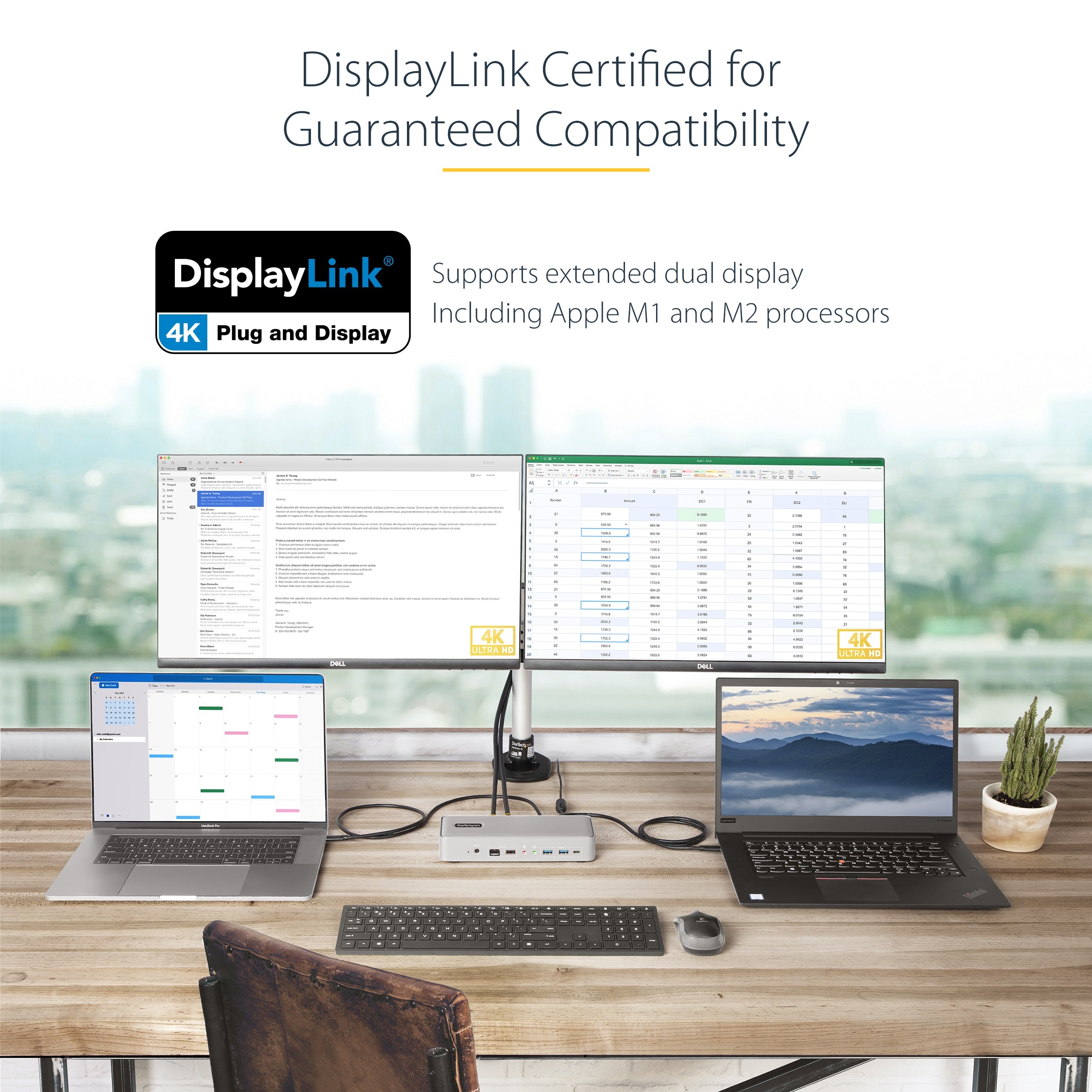 StarTech.com 129N-USBC-KVM-DOCK station d'accueil Avec fil USB 3.2 Gen 2 (3.1 Gen 2) Type-C Argent - Image 13