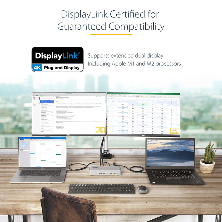 StarTech.com 129N-USBC-KVM-DOCK station d'accueil Avec fil USB 3.2 Gen 2 (3.1 Gen 2) Type-C Argent - Image 13