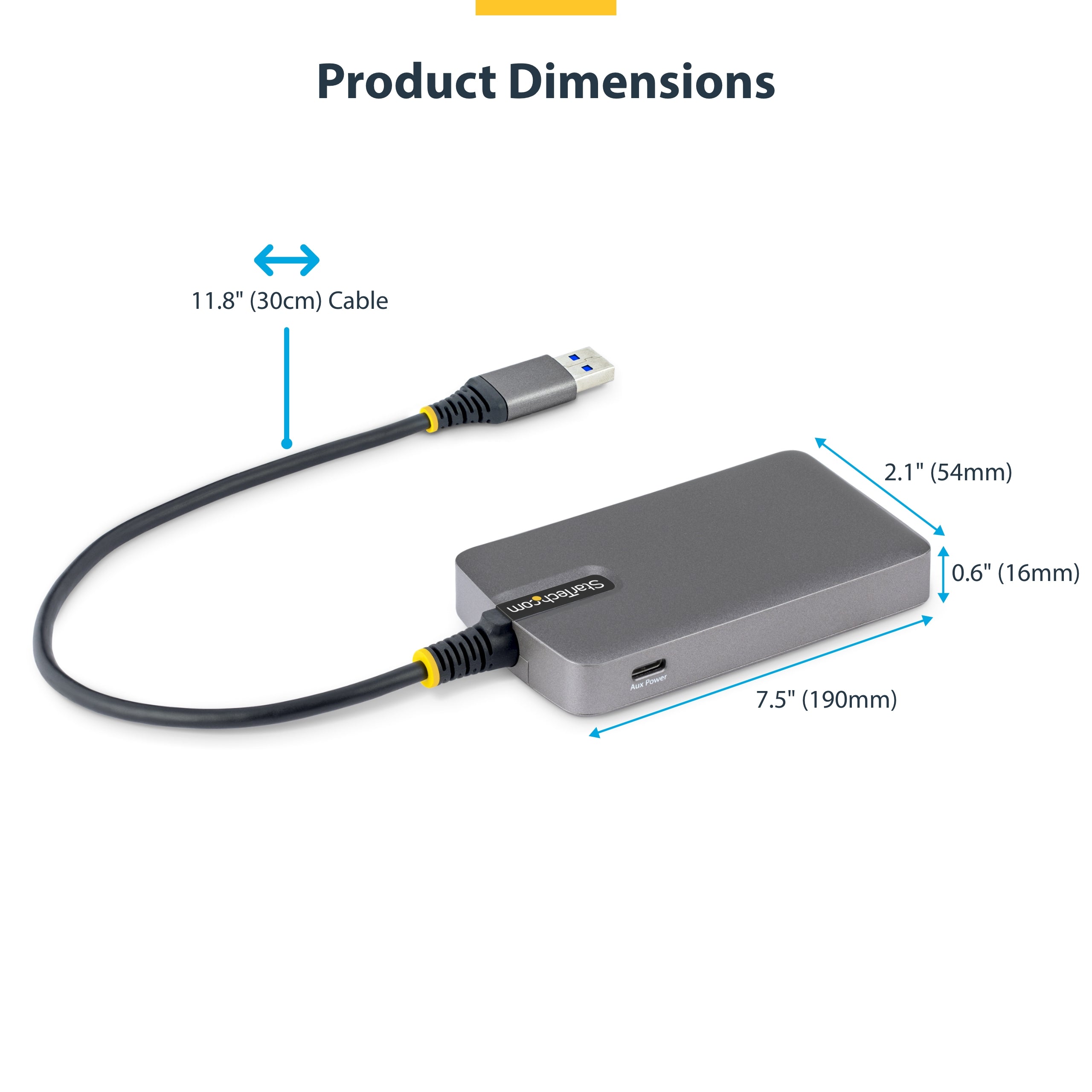 StarTech.com 5G4AC-USB-A-HUB hub & concentrateur USB 3.2 Gen 1 (3.1 Gen 1) Type-A 5000 Mbit/s Gris - Image 7
