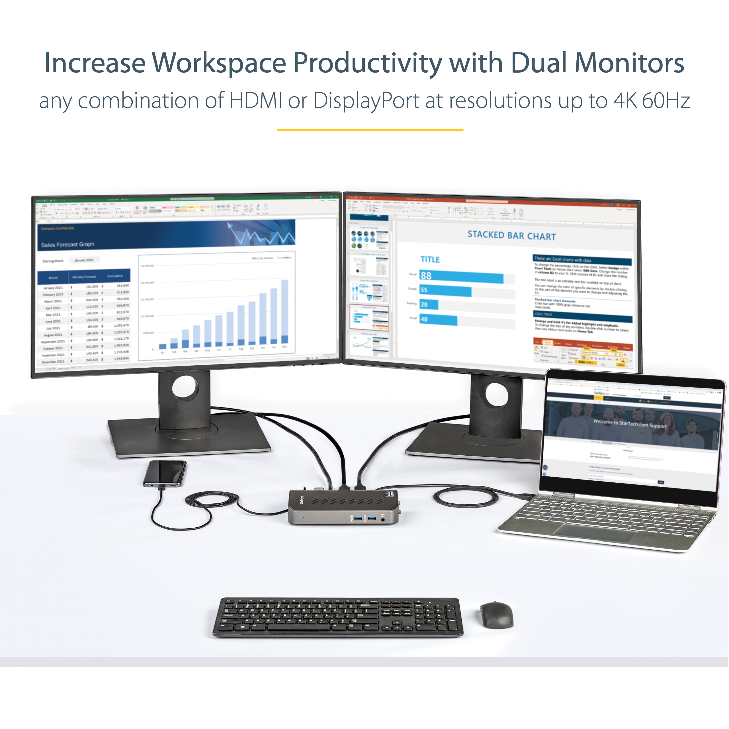 StarTech.com DK30A2DHU station d'accueil Avec fil USB 3.2 Gen 1 (3.1 Gen 1) Type-B Noir, Gris - Image 10