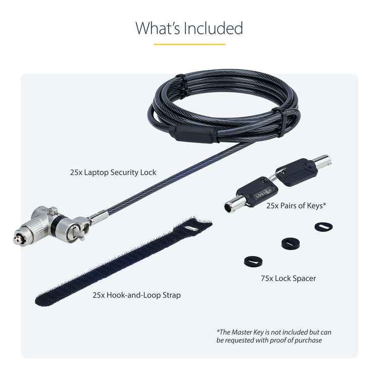 StarTech.com UNIVMK25-LAPTOP-LOCK câble antivol Noir, Acier - Image 19
