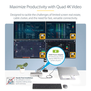 StarTech.com 132N-TB4USB4DOCK station d'accueil Avec fil Thunderbolt 4 Gris - Image 12