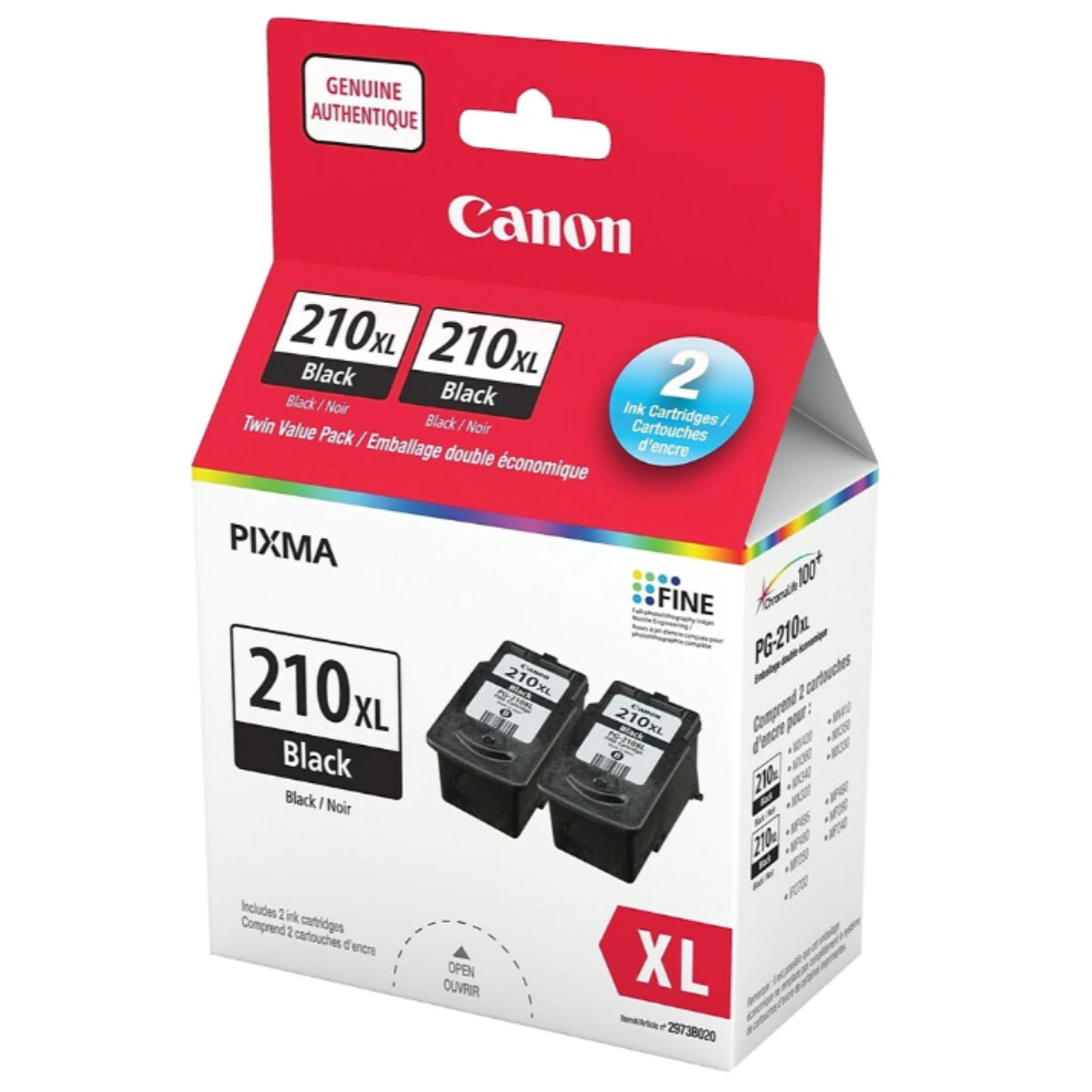 CANON PG-210XL (2973B020) Black 2-Pack Original Inkjet Cartridge - Cartouches Certifiées