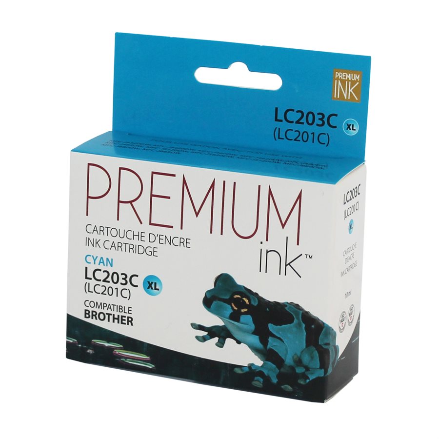 Compatible BROTHER LC203C Cyan Inkjet Cartridge Premium Quality - Cartouches Certifiées
