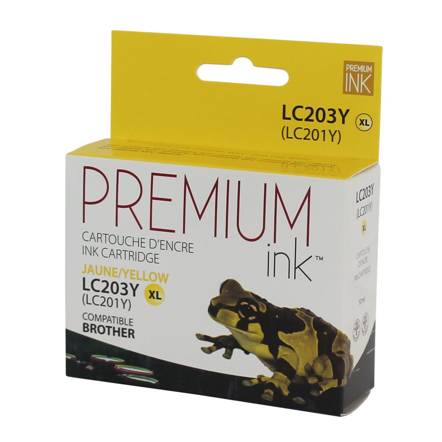 Compatible BROTHER LC203Y Yellow Inkjet Cartridge Premium Quality - Cartouches Certifiées