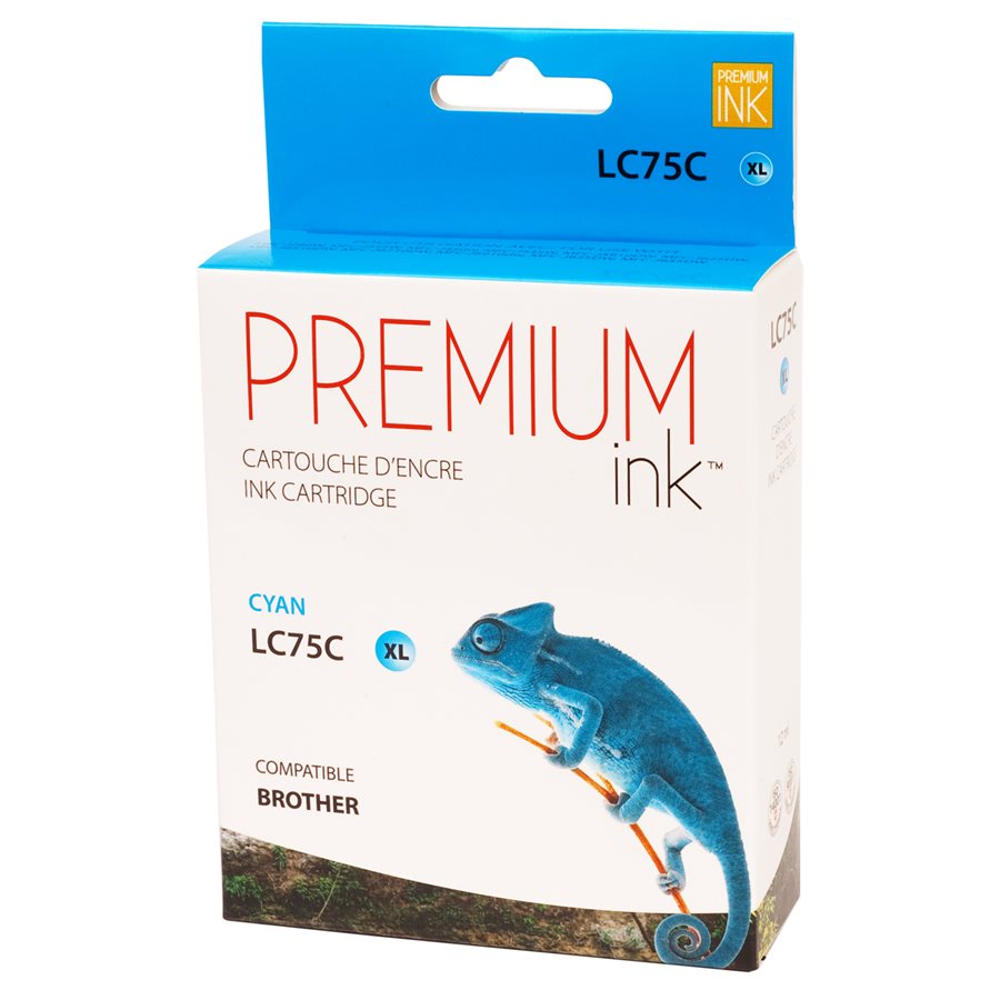 Compatible BROTHER LC75C Cyan Inkjet Cartridge Premium Quality - Cartouches Certifiées