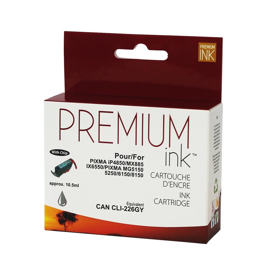 Compatible CANON CLI-226 (4550B001) Gray Inkjet Cartridge Premium Quality - Cartouches Certifiées