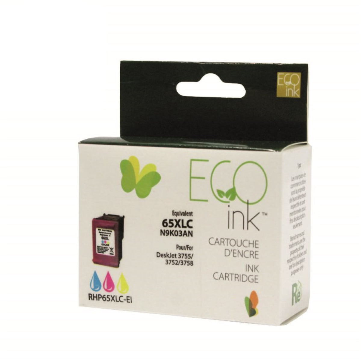 Refurbished HP 65XL (N9K03AN) Color Inkjet Cartridge - Cartouches Certifiées