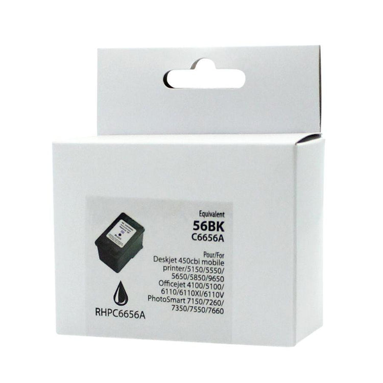 Refurbished HP 56 (C6656AN) Black Inkjet Cartridge - Cartouches Certifiées