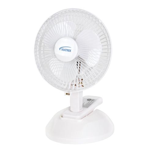 6" desk fan with clip, 2 speeds - Matrix